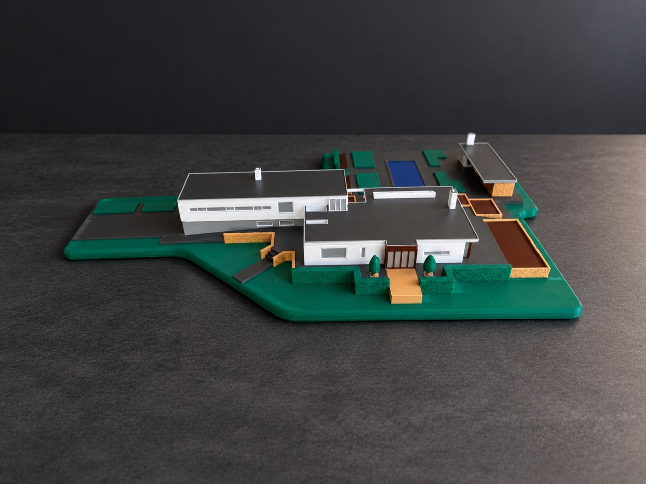 Maquette van de woonvilla, entreezijde